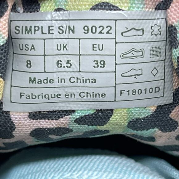 Simple Shoes Womens Size 8 Black Casual Comfort Walking Animal Print Sneakers - Picture 8 of 8